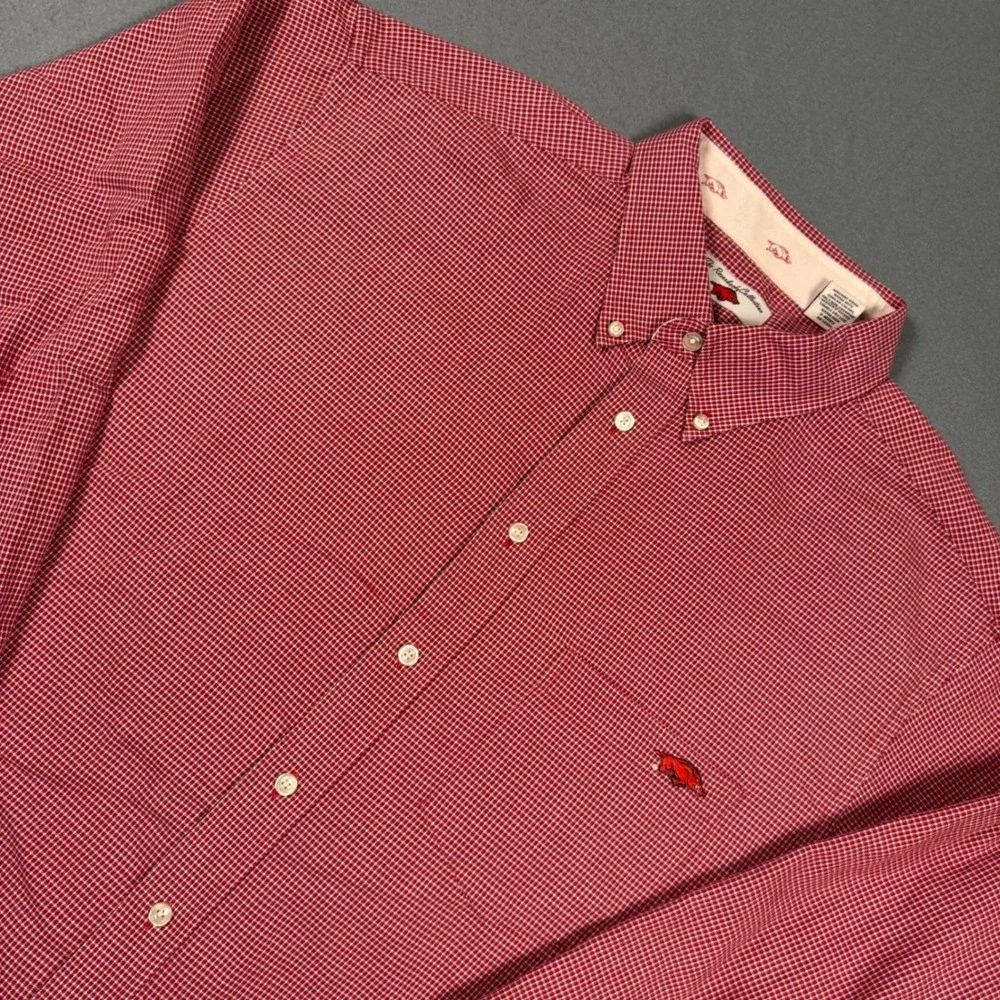 Arkansas Razorbacks XL Red Gingham Button Down Shirt The Razorback Collection - Picture 3 of 13